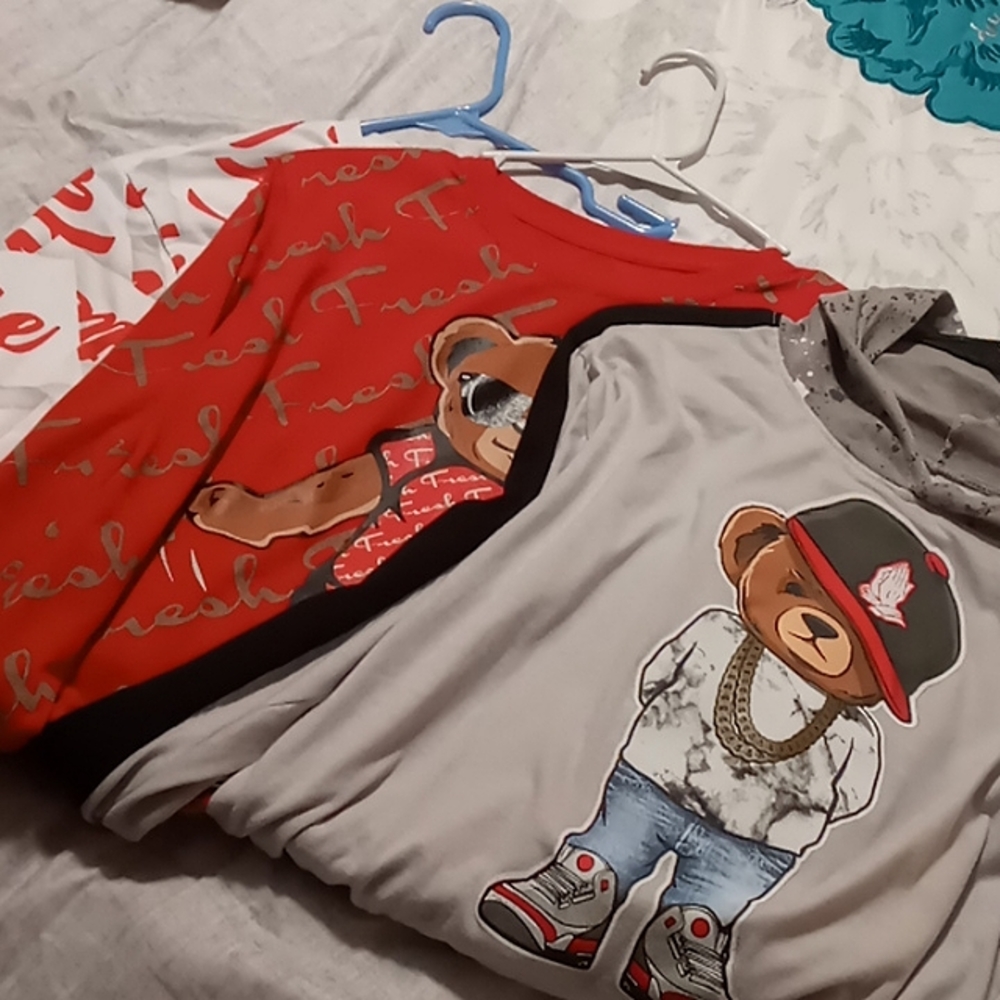 Boys bear long sleeve shirts (bundle of 3 included)